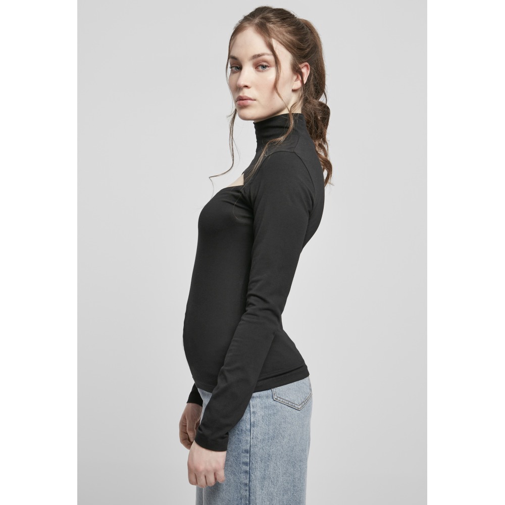 Urban Classics - CutOut Turtleneck Longsleeve top - Zwart